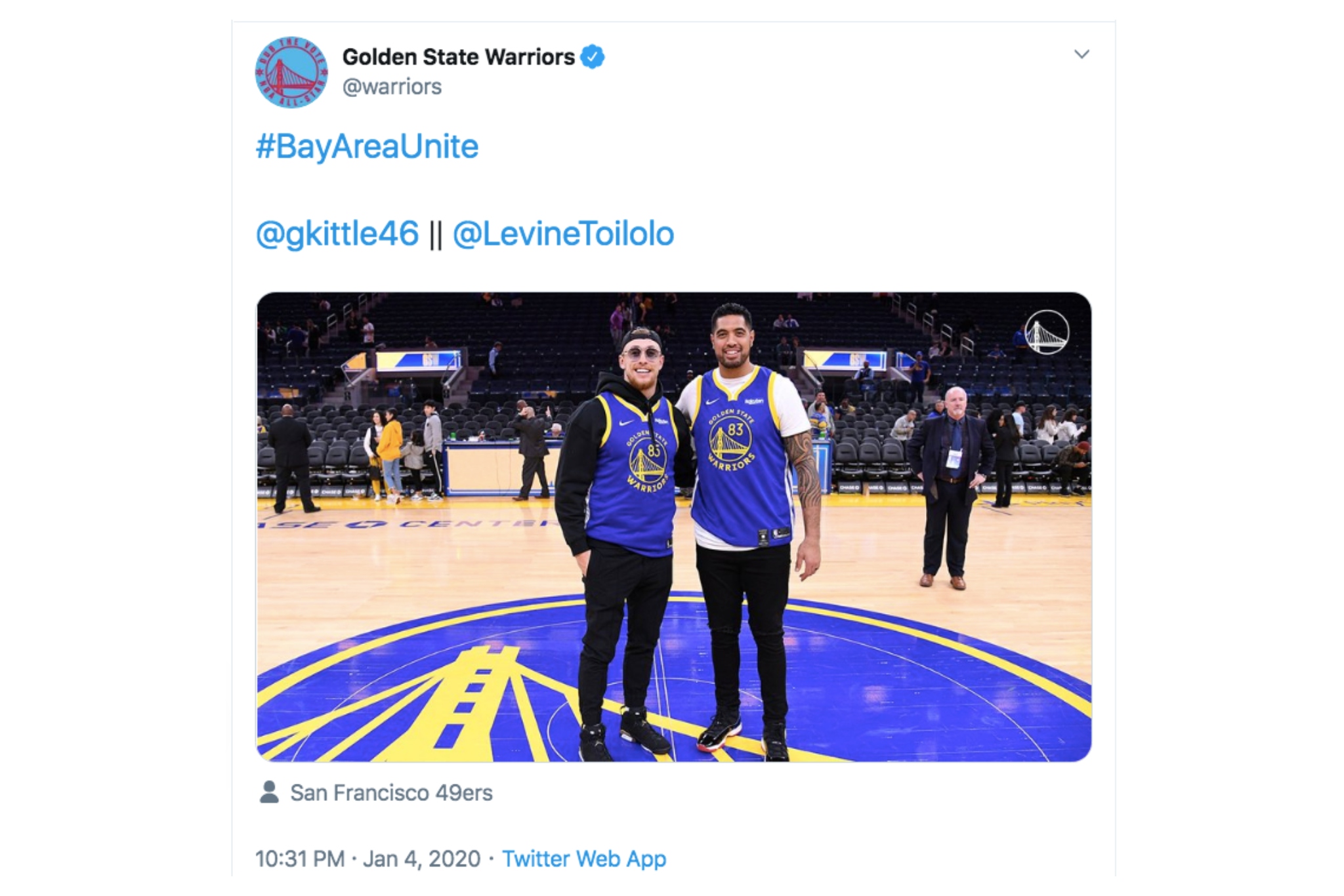 49ers at warriors game