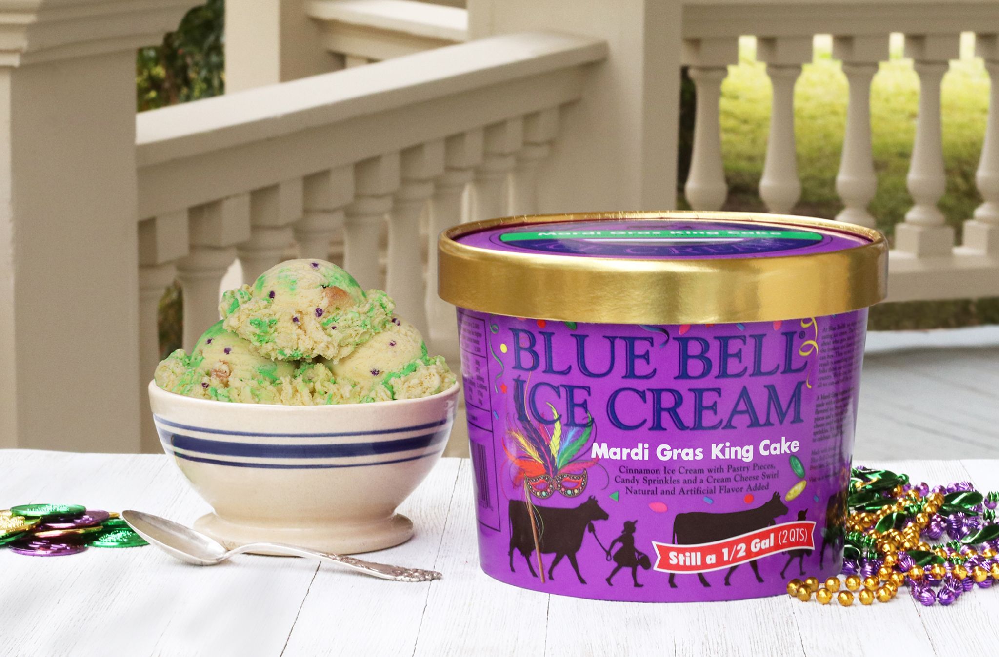 Mardi Gras King Cake Ice Cream Blue Bell Cake Walls