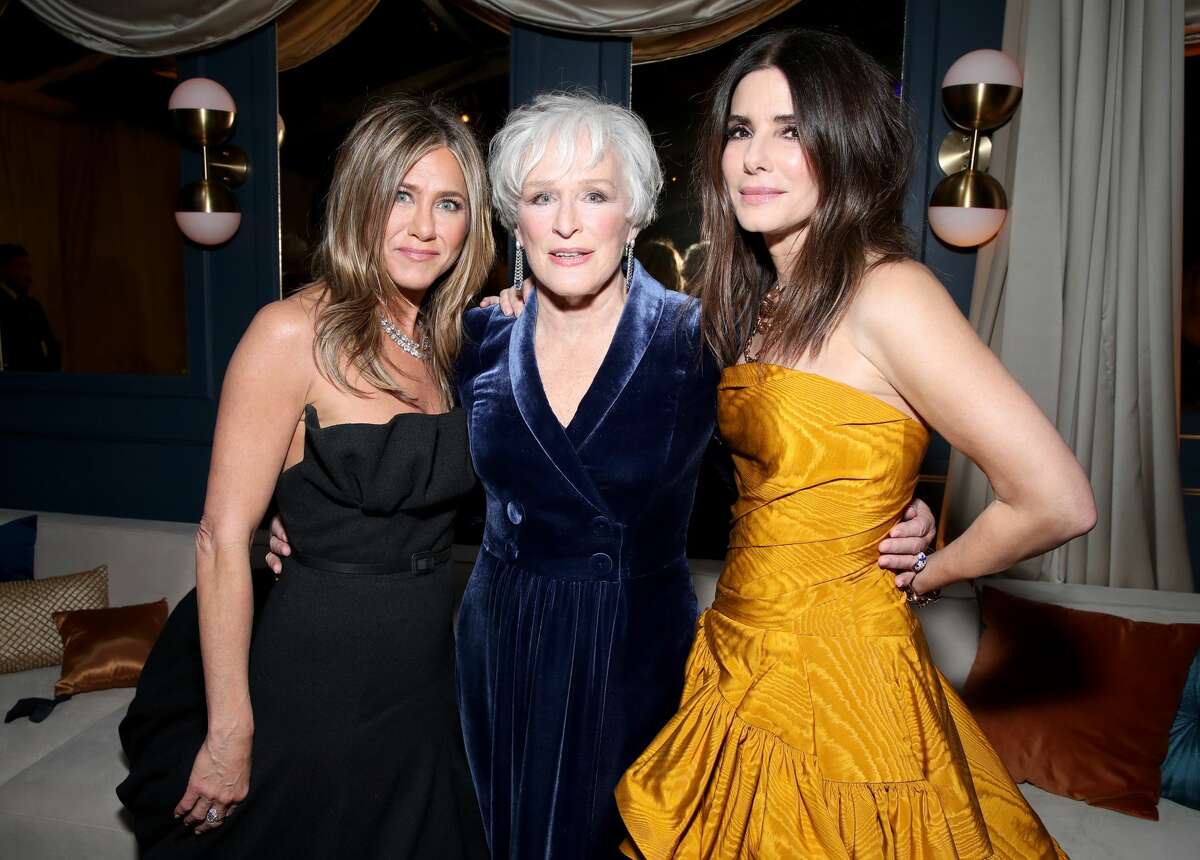 (L-R) Jennifer Aniston, Glenn Close and Sandra Bullock attend the Netflix 2020 Golden Globes After Party at The Beverly Hilton Hotel on January 05, 2020 in Beverly Hills, California. (Photo by Rich Fury/Getty Images)