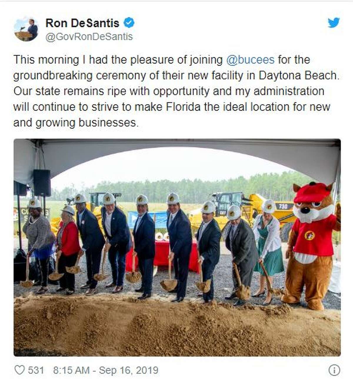 Buc-ee's broke ground for first Florida store in Daytona Beach on Sept. 16, 2019