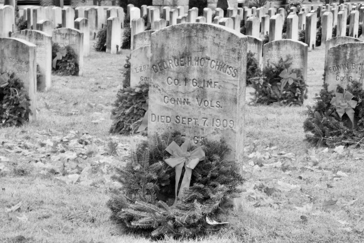 One of many graves remembered on Dec. 14 at Spring Grove Veteran's Cemetery.