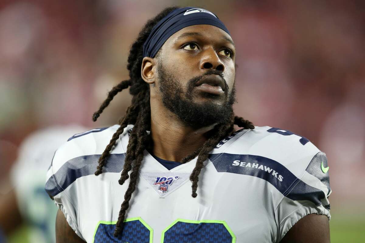 SANTA CLARA, CA - NOVEMBER 11: Jadeveon Clowney #90 of the Seattle Seahawks looks on before the game against the San Francisco 49ers at Levi's Stadium on November 11, 2019 in Santa Clara, California. The Seahawks defeated the 49ers 27-24. (Photo by Rob Leiter/Getty Images)