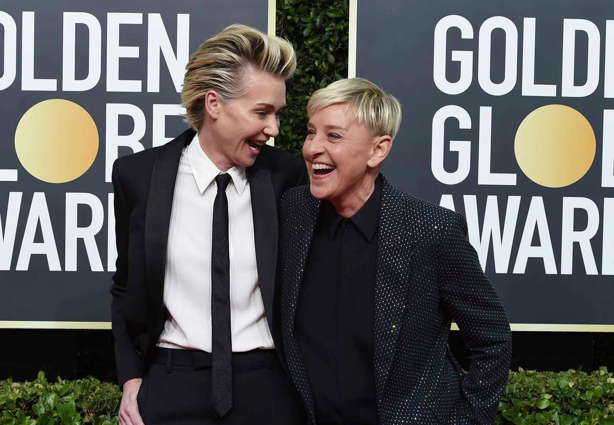 Portia de Rossi, left, and Ellen DeGeneres arrive at the 77th annual Golden Globe Awards at the Beverly Hilton Hotel on Sunday, Jan. 5, 2020, in Beverly Hills, Calif. (Photo by Jordan Strauss/Invision/AP)