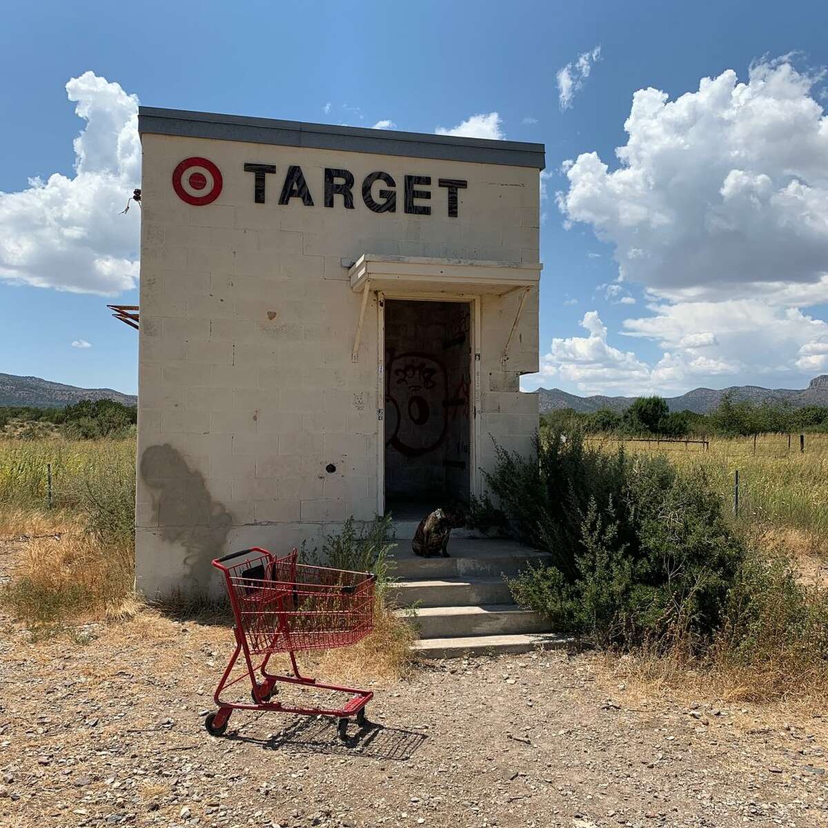 Target in Marathon Sometimes referred to as the "World's Smallest Target Store," this cinder block building was in 2016 transformed into a tiny Target that mimics the Prada installation in Valentine, Texas, near Marfa. Speaking of which...