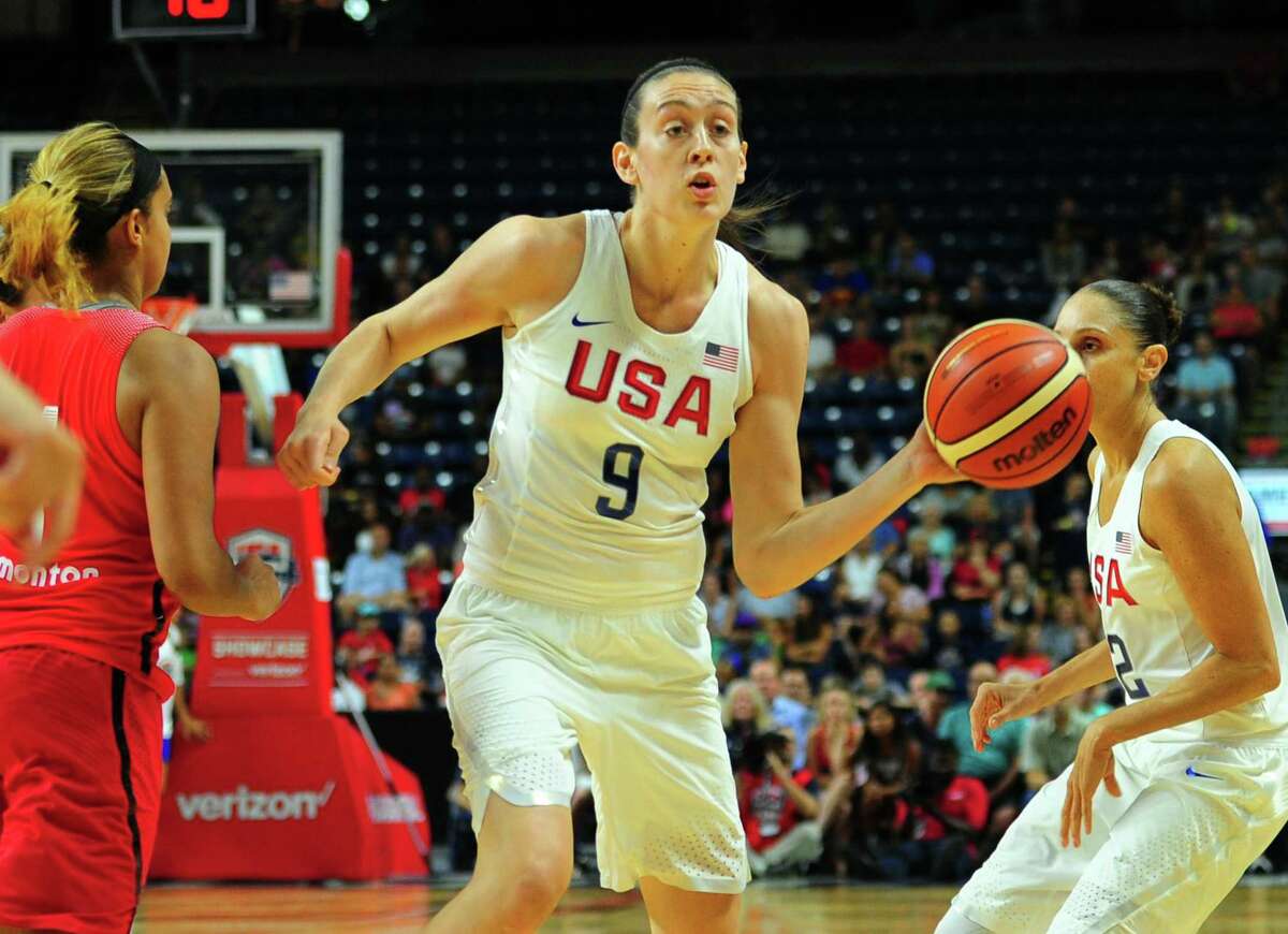 USA's Breanna Stewart during USA Women's Basketball Showcase action against Canada at the Webster Bank Arena in Bridgeport, Conn. on Friday July 29, 2016.