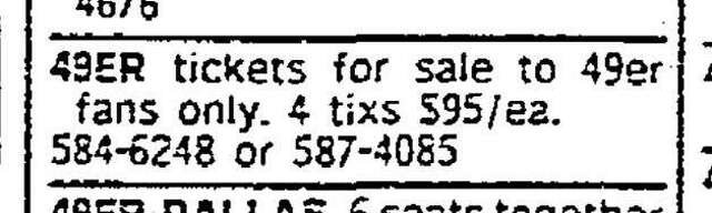 A San Francisco Chronicle classified advertisement from Jan. 7, 1982.