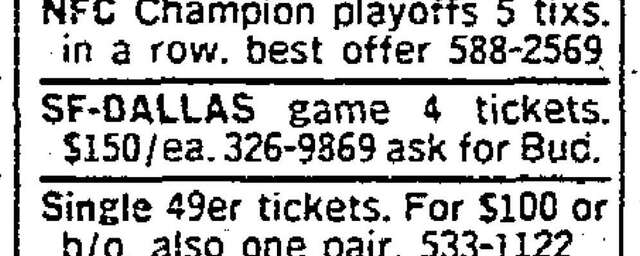 A San Francisco Chronicle classified advertisement from Jan. 7, 1982.