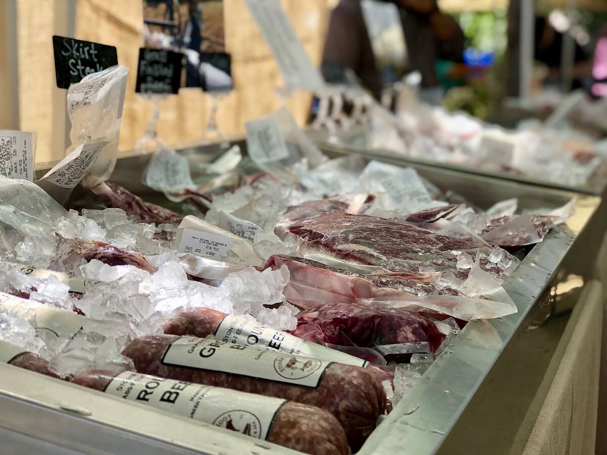 Ground beef sits alongside pork and lamb cuts from StoneRoot Field & Sea.