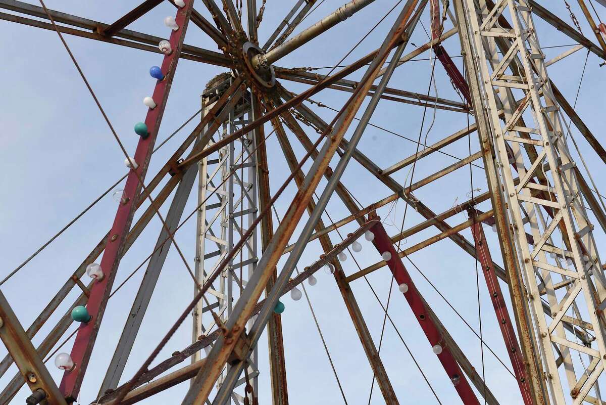 The ferris wheel on the grounds of the former Sherman's Amusement Park on Thursday, Jan. 9, 2020 in Caroga Lake, N.Y. The Caroga Lake Arts Collective now owns the park and plans to restore the Ferris wheel and use other parts of the park for performances. (Lori Van Buren/Times Union)