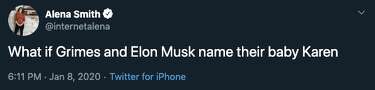 Teslo Twitter Is Having A Heyday Trying To Figure Out The Name Of Grimes And Elon Musk S Baby