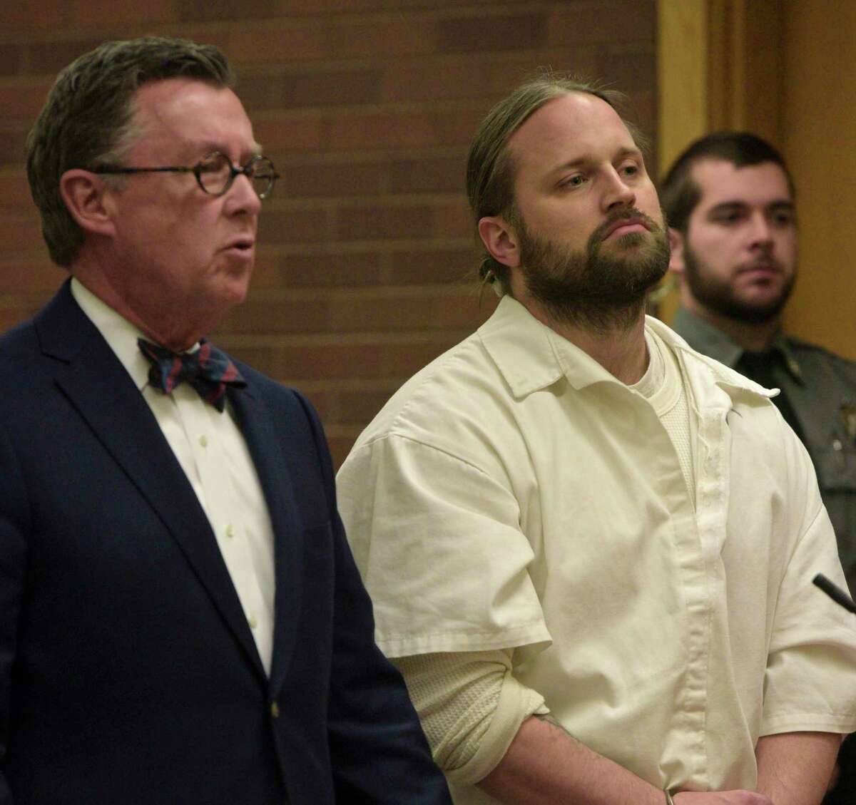 Aaron Bouffard appears in Superior Court in Danbury, Conn, on Friday, January 10, 2020.
