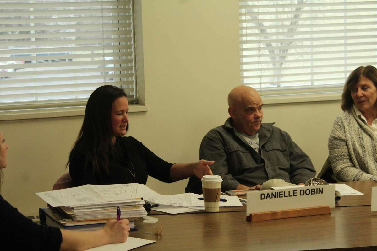 Planning and Zoning Chairman Danielle Dobin, left, speaks at the Commission's Affordable Housing Subcommittee.