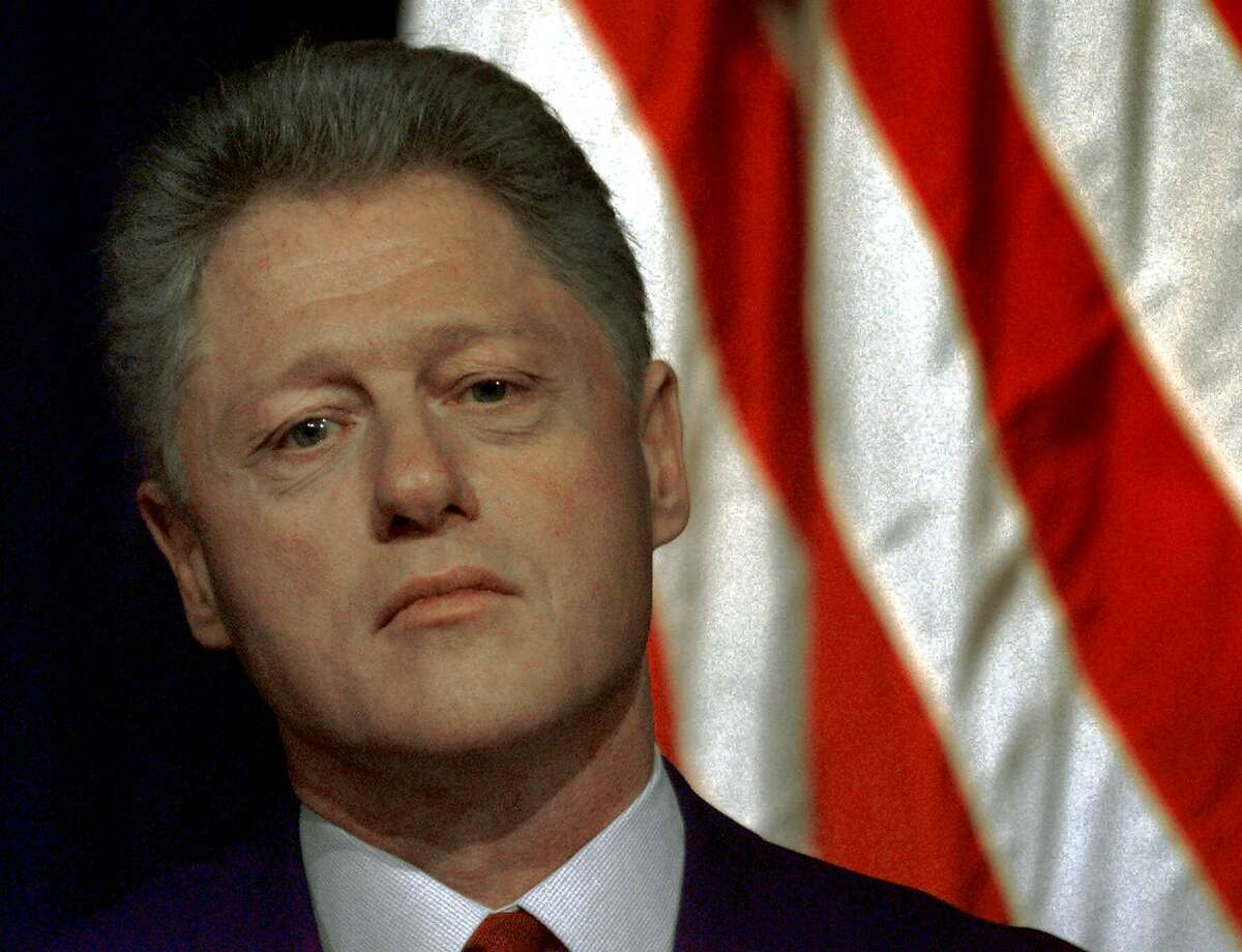 President Clinton waits to speak during a health care event at the White House Monday, Dec. 7, 1998. President Clinton's lawyers will begin presenting their arguments before the House Judiciary Committee tomorrow as momentum for impeachment gains ground. (AP Photo/Greg Gibson)