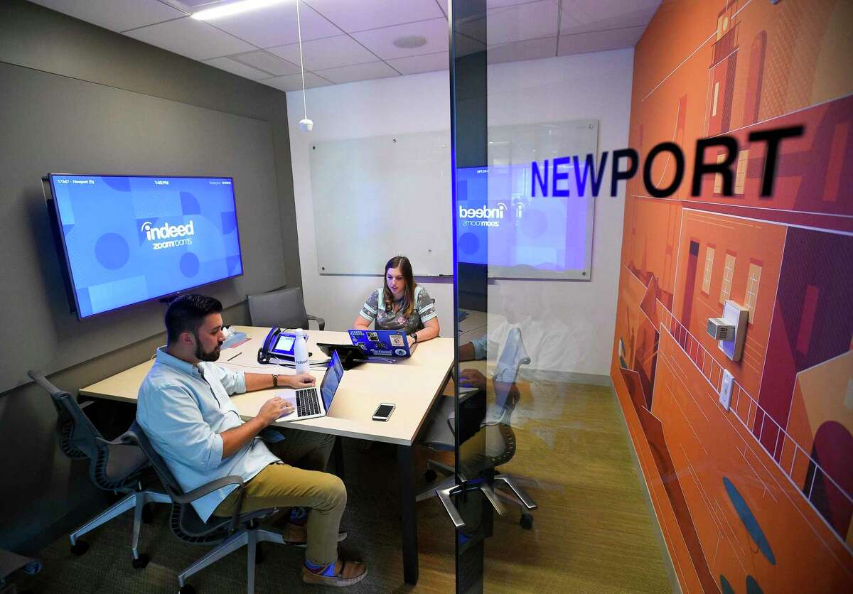 Employees of the online jobs board Indeed at work in July 2019 in Stamford, Conn. Connecticut generated a 2.1 percent increase in economic growth in the third quarter, twice the rate of three months earlier and ranking in the top half of states nationally.