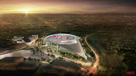 Heath May, principal of HKS Architects, designed the facade and canopy around the future home of the NFL’s Los Angeles Rams. May utilized aluminum and fluorine-based plastics to create the skin, as triangular patterns provide subtle flourishes.