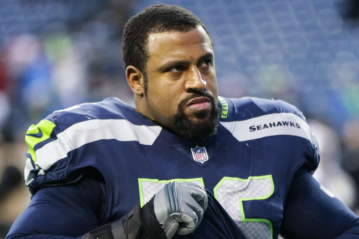 Seahawks tackle Duane Brown walks off the field following his team's 42-7 loss to the Rams at CenturyLink Field on Sunday, Dec. 17, 2017. (GRANT HINDSLEY, seattlepi.com)