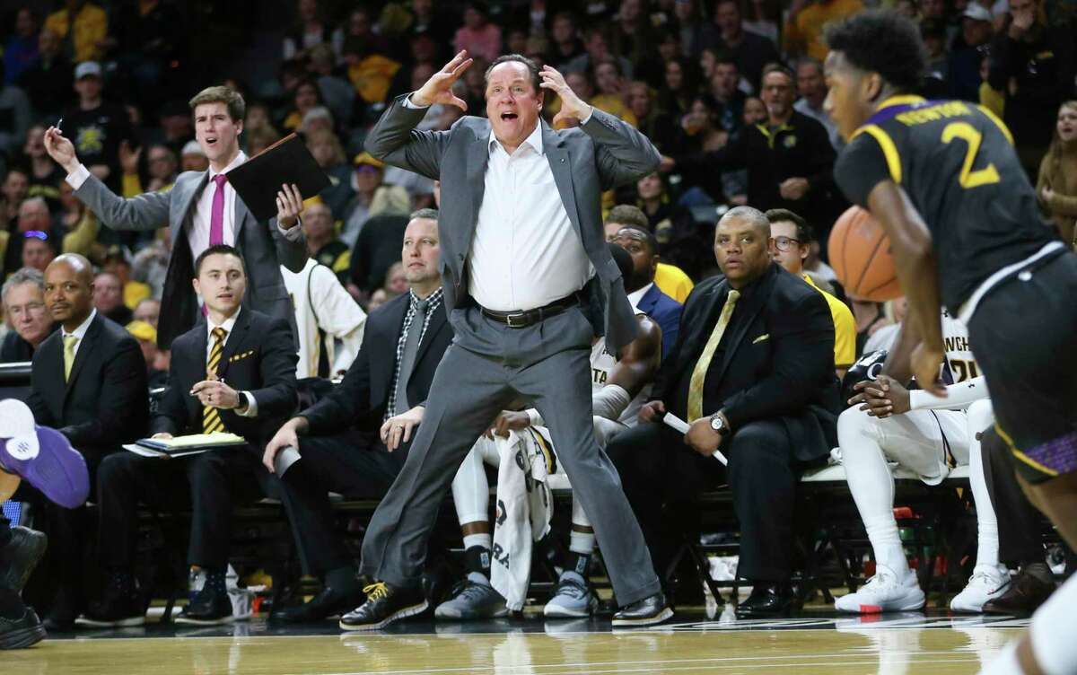 Wichita State coach Gregg Marshall reacts to a foul call during a game against East Carolina earlier this season.