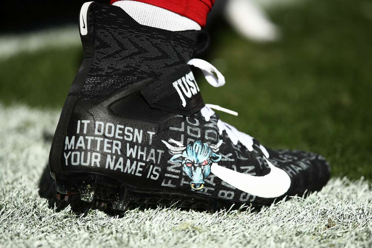 George Kittle's cleats pay homage to his wrestling hero The Rock