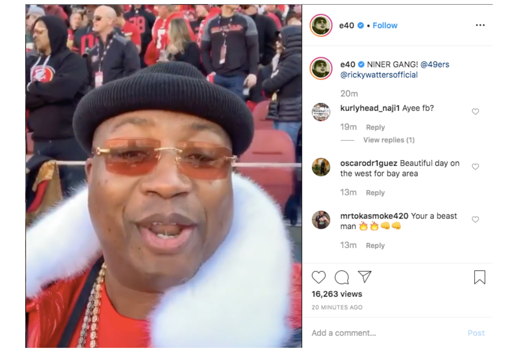 Celebs, sports legends take in 49ers-Vikings playoff game at