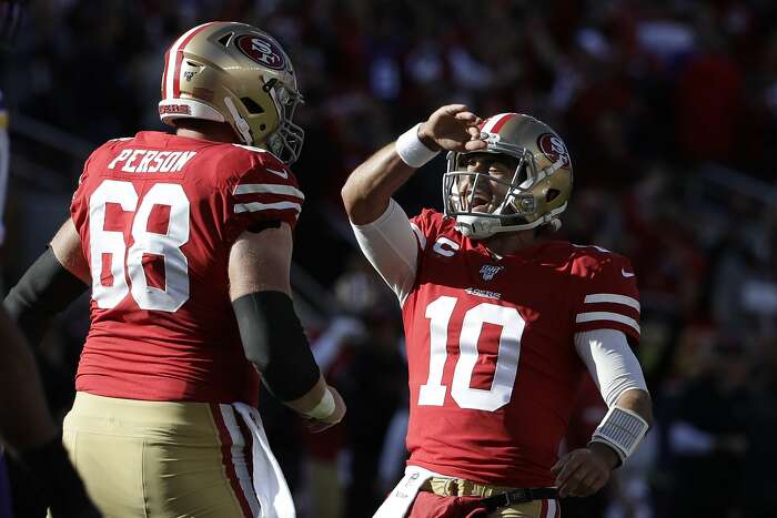 San Francisco 49ers cornerback Richard Sherman (25) breaks up a pass  intended for Minnesota Vikings wide receiver Adam Thielen (19) during an  NFL divisional playoff game, Saturday, Jan. 11, 2020, in Santa