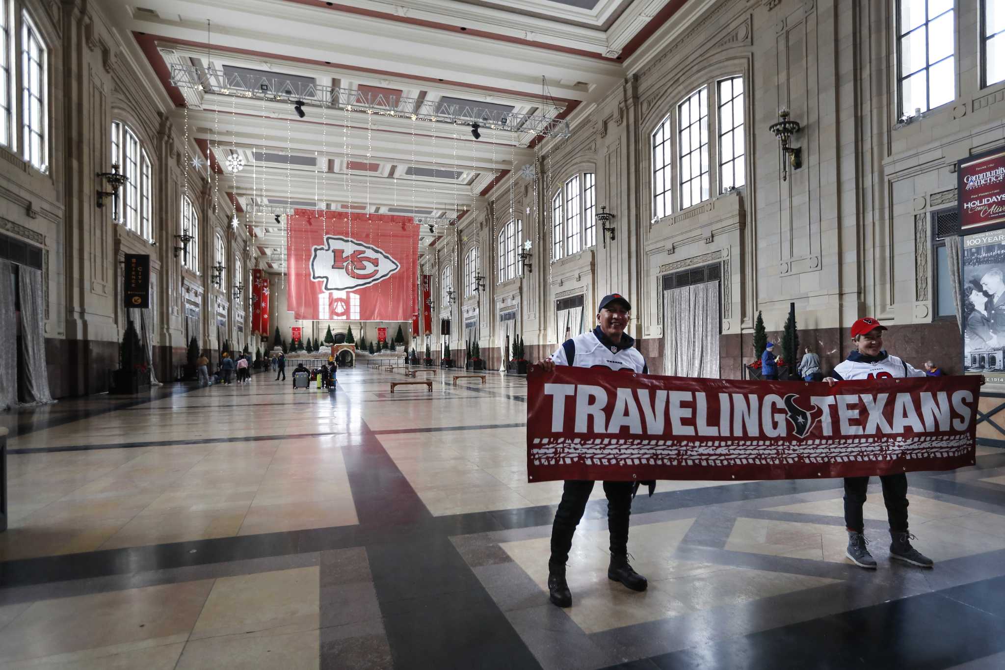 Kansas City Chiefs AFC Championship banners at Union Station