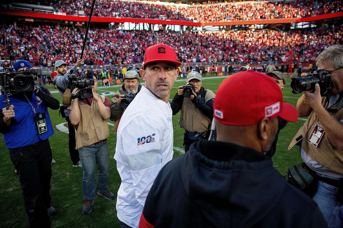 San Francisco 49ers head coach Kyle Shanahan following the NFC Divisional Round playoff game against the Minnesota Vikings at Levi�s Stadium on Saturday, Jan. 11, 2020, in Santa Clara, Calif. The 49ers won 27-10.