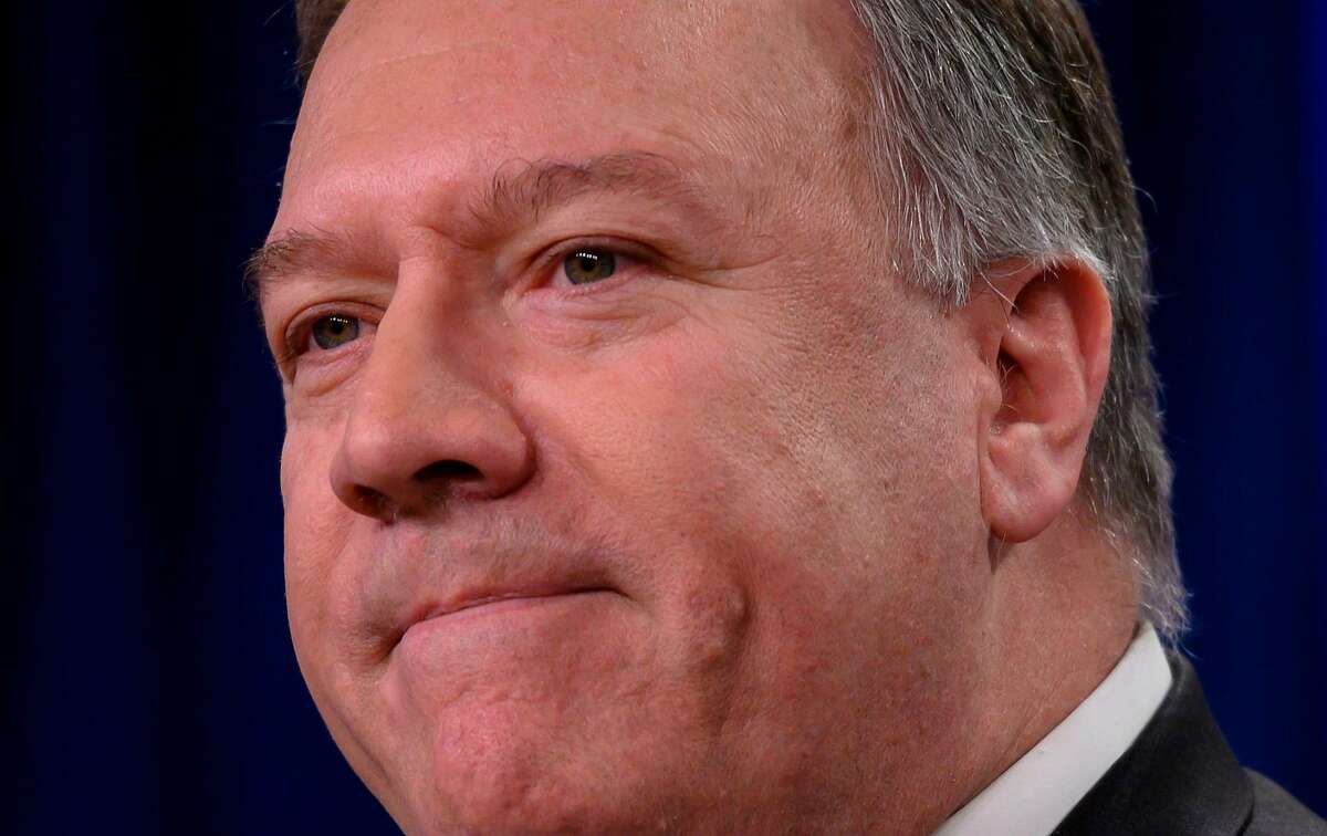 US Secretary of State Mike Pompeo speaks during a press conference at the State Department in Washington, DC on January 7, 2019. - US Secretary of State Mike Pompeo will not run for an open US Senate seat in Kansas this year, according to a person familiar with the top diplomat's decision. Pompeo met with Senate Majority Leader Mitch McConnell on January 6, 2020 in the US Capitol "where he indicated he will not be running for Senate," a source close to McConnell told AFP early January 7, 2020. "Leader McConnell believes Secretary Pompeo is doing an incredible job as Secretary of State and is exactly where the country needs him to be right now," the source added. (Photo by ANDREW CABALLERO-REYNOLDS / AFP) (Photo by ANDREW CABALLERO-REYNOLDS/AFP via Getty Images)