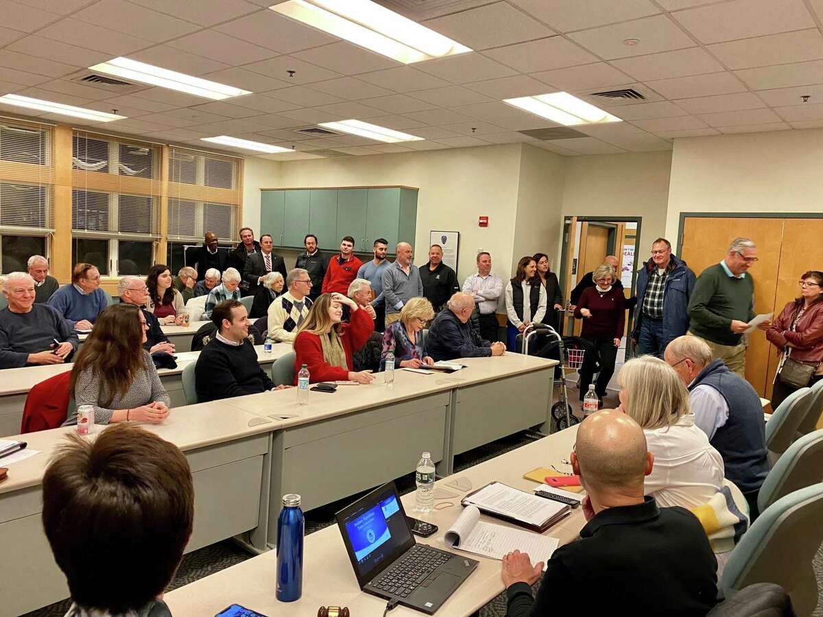 A Republican Town Committee meeting in Madison Jan. 13, 2020. Members voted that evening to recommend Bruce Wilson to fill a vacancy on the Board of Selectmen.