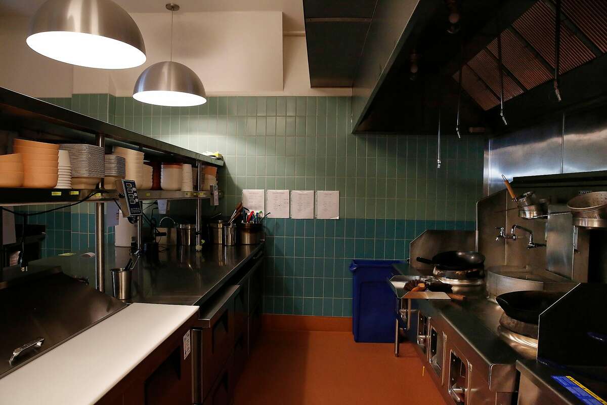 Counter and cooking spaces are seen in the kitchen at Mamahuhu on Clement Street on Monday, January 13, 2020 in San Francisco, Calif.