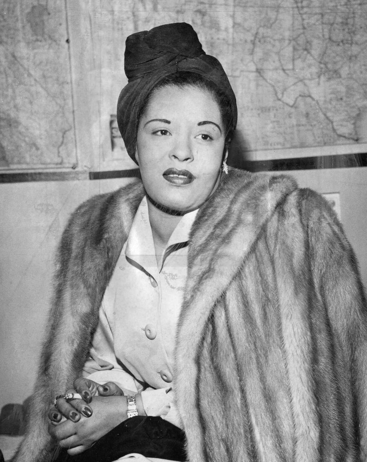 Singer Billie Holiday in 1949. Her recording of the song “Strange Fruit” will be featured in a talk on jazz and civil rights at Wilton Library on Sunday, Jan. 26.