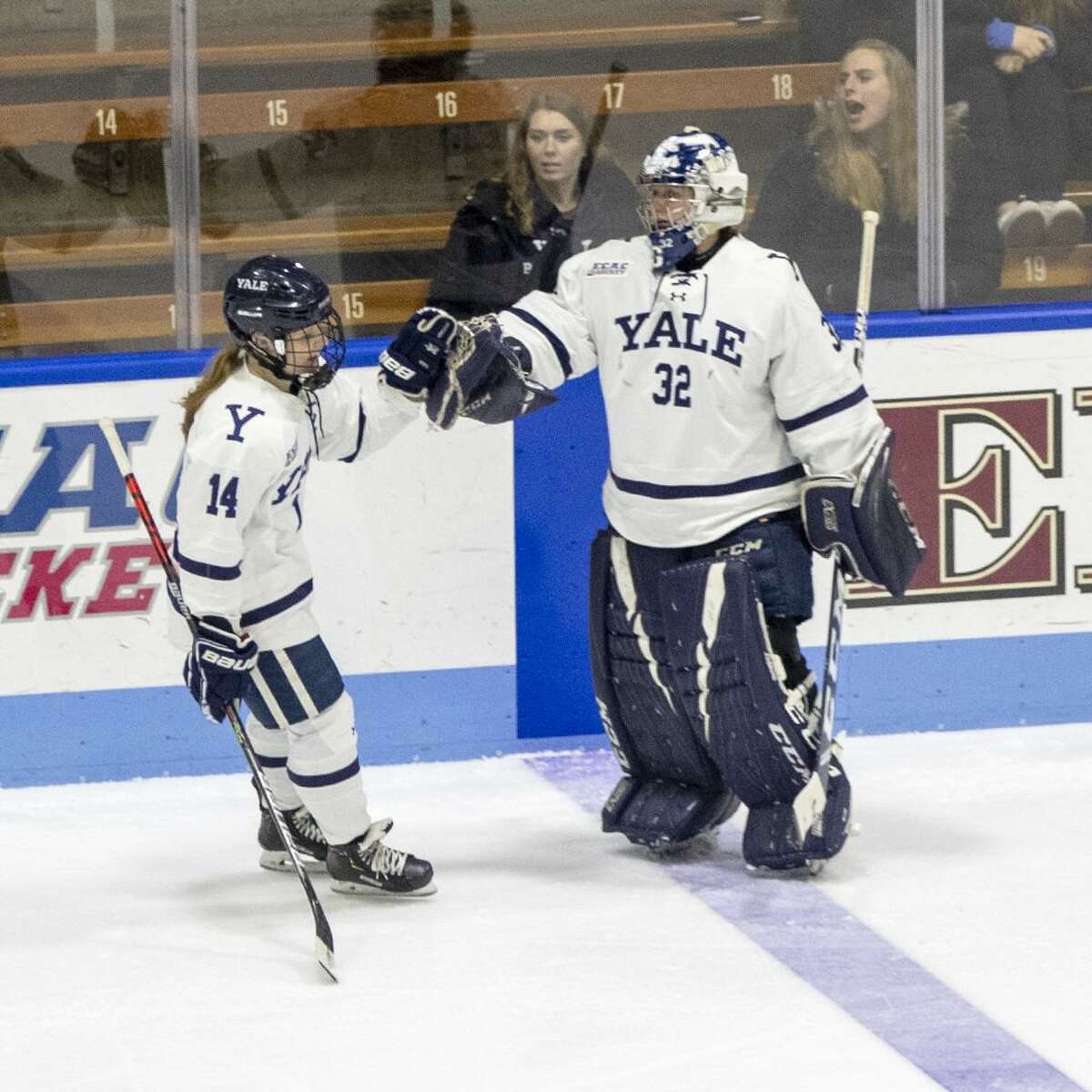 Yale women’s hockey goalie Gianni Meloni made 55 saves in a triple-overtime loss in the final game of the ECAC quarterfinal series.