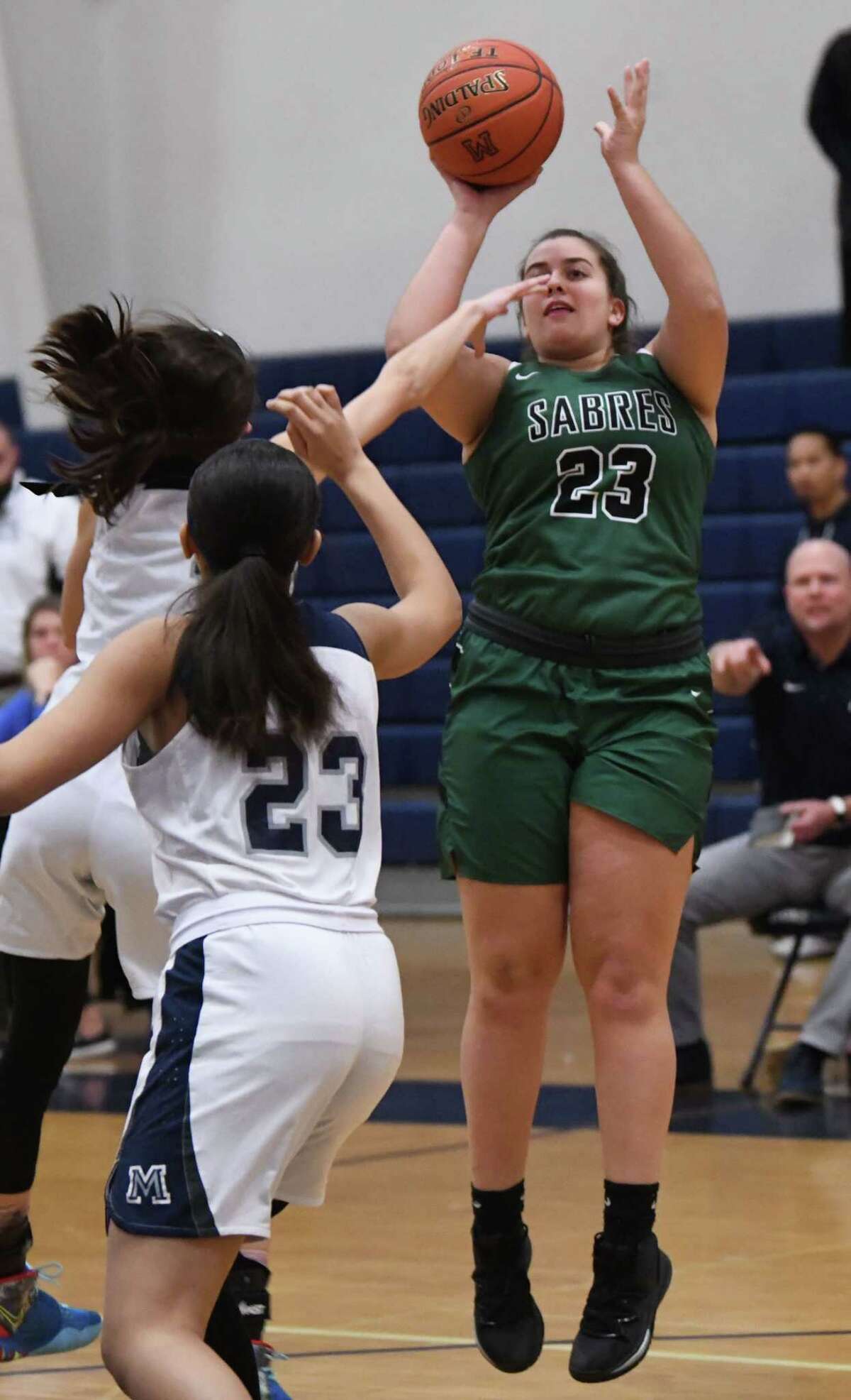 Schalmont's Emily Lenehan takes a shot during a game against Mekeel Christian Academy on Wednesday, Jan. 15, 2020 in Scotia, N.Y. (Lori Van Buren/Times Union)