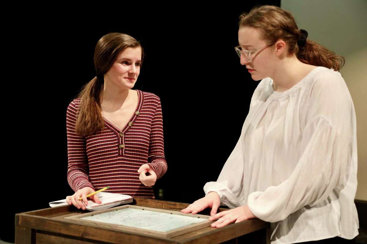 Freshman Audrey Huff and Senior Lucy Basile rehearse for the upcoming RHS production of