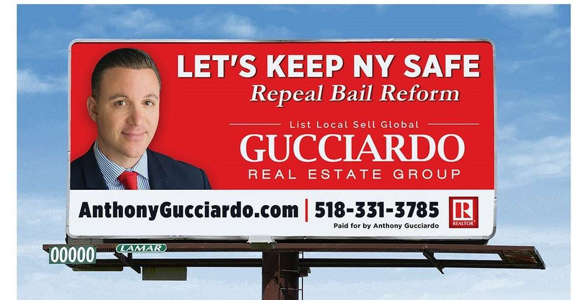 Real estate broker Anthony Gucciardo objects to new laws that end the practice of cash bail for people charged with certain crimes. He rented 10 billboard to spread his "repeal bail reform" message. (Photo provided)