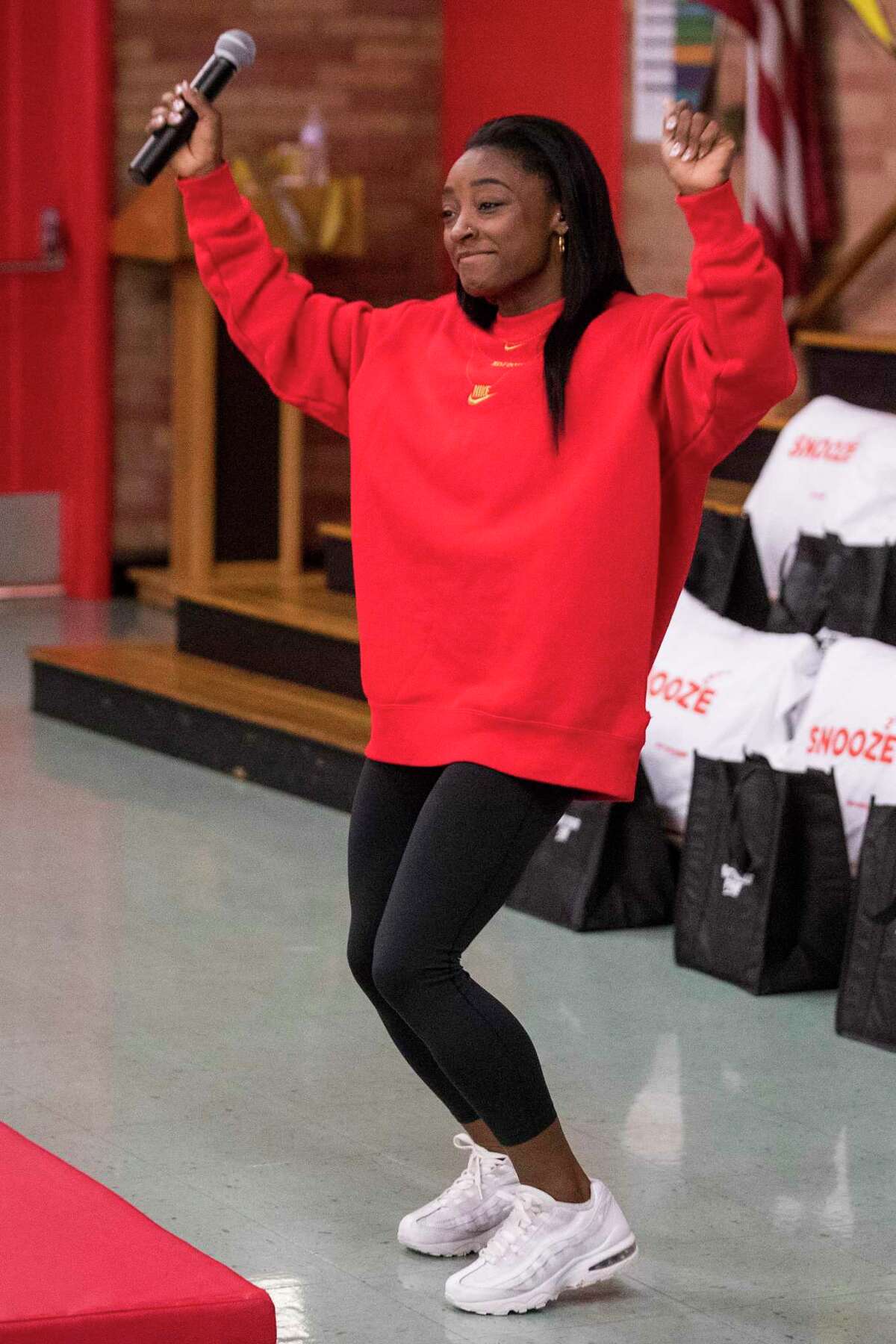 Olympic gold medalist Simone Biles surprises Houston elementary students