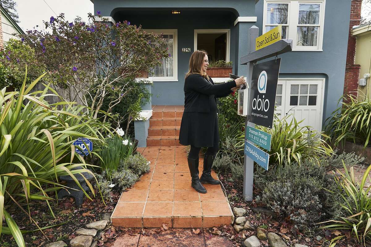 Real estate agent Shannon Prokup at a 2 bedroom, 1 bath house she has listed on Friday, Jan. 17, 2020, in Berkeley, Calif.