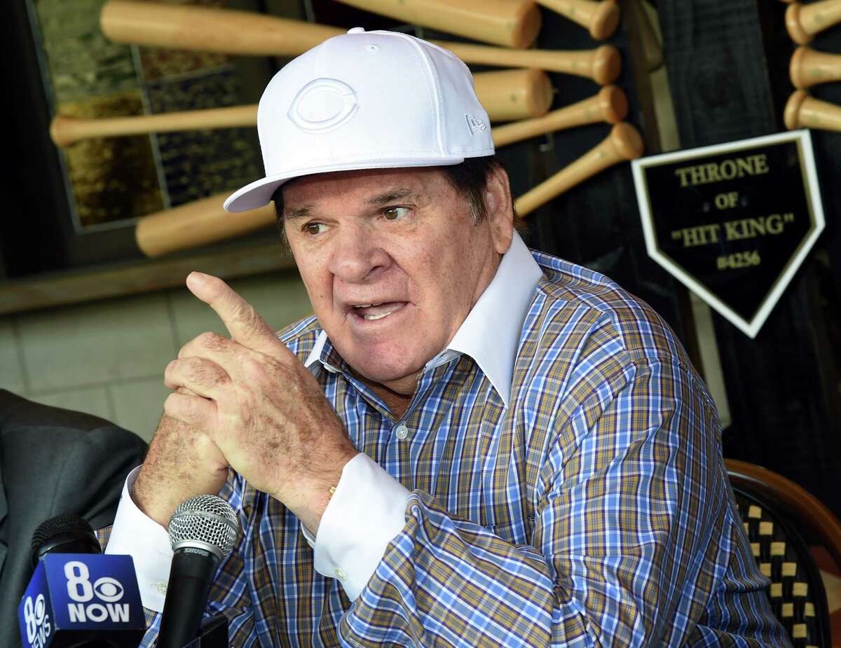 FILE: Former Major League Baseball player and manager Pete Rose speaks during a news conference at Pete Rose Bar & Grill to respond to his lifetime ban from MLB for gambling being upheld on December 15, 2015 in Las Vegas, Nevada.