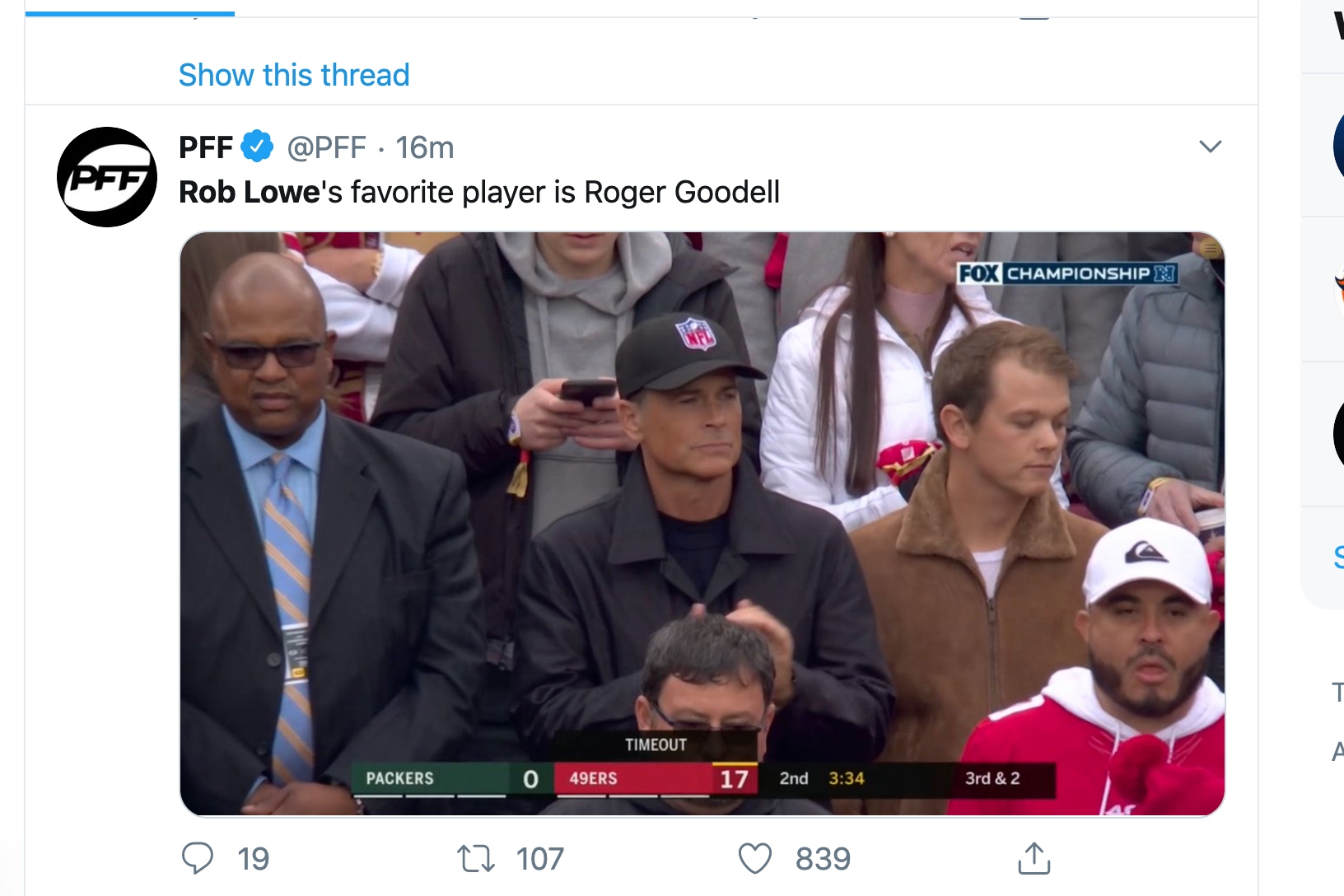 NFL: Actor Rob Lowe's hat steals the limelight in crucial NFL clash - NZ  Herald