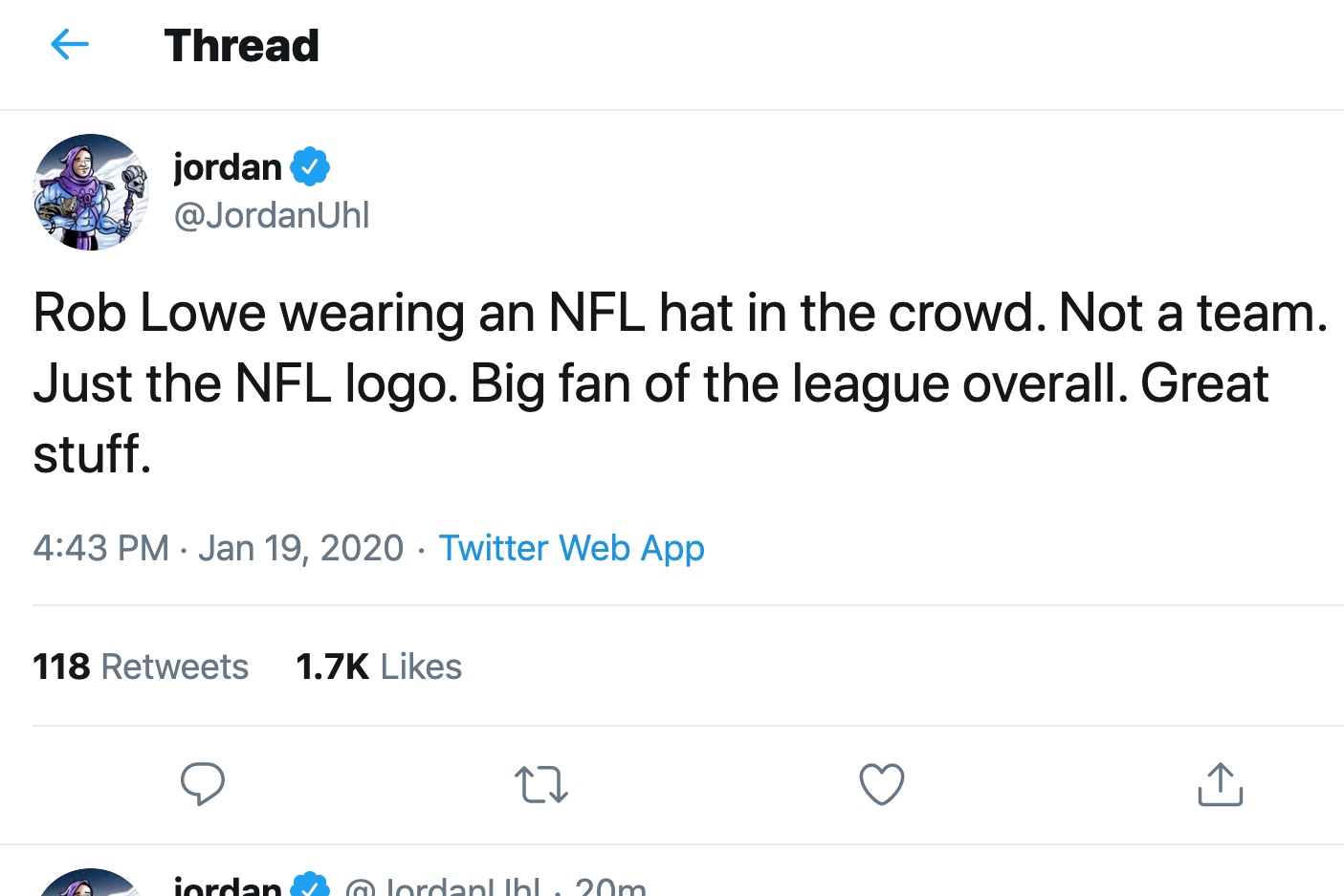 Rob Lowe Got Roasted On Twitter For Wearing An NFL Logo Hat To The  Niners-Packers Game (13 Tweets)