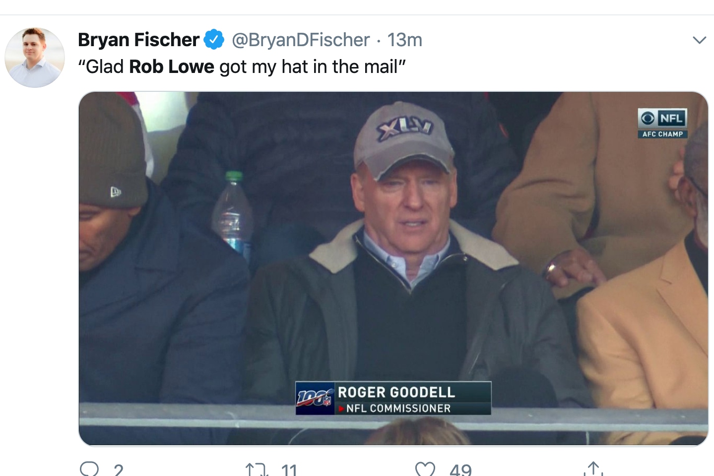 Rob Lowe uses his Parks and Recreation character to get out of being mocked  for wearing an NFL hat - PRIMETIMER