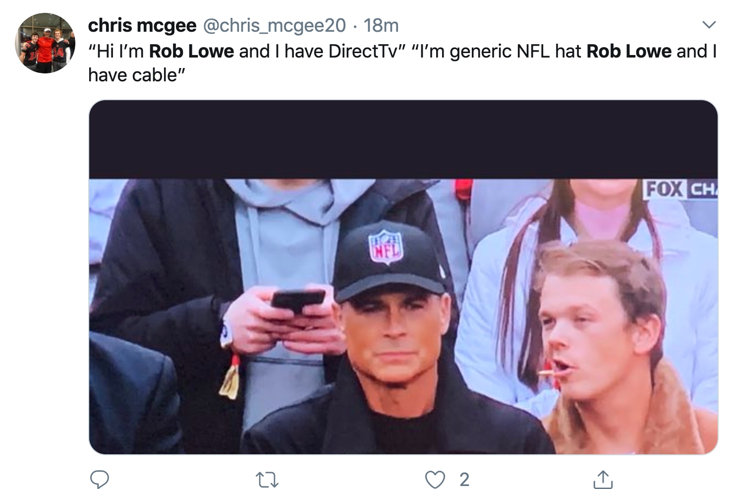 Rob Lowe's NFL Hat