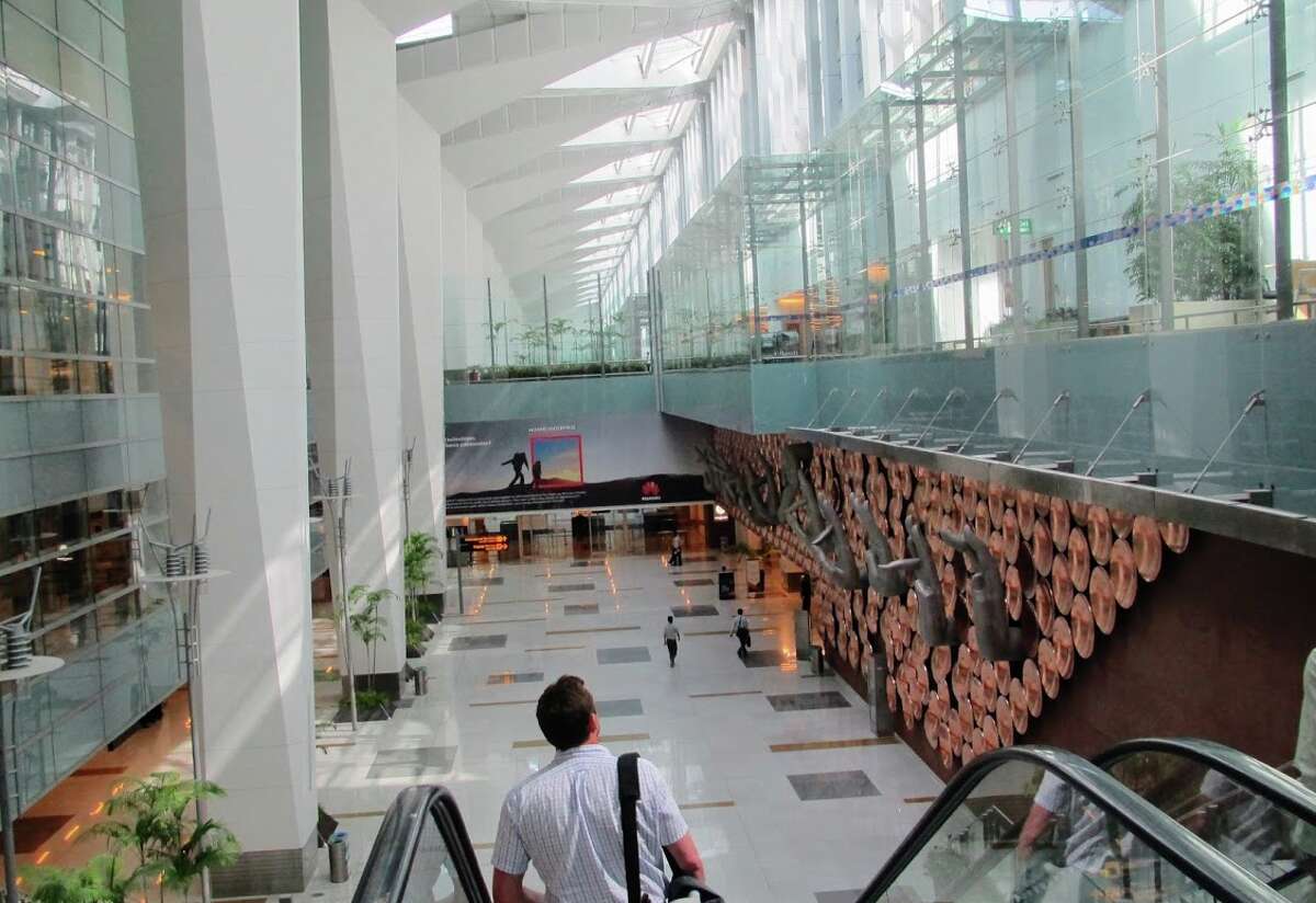The soaring international terminal at Delhi's Indira Gandhi International Airport-- fly there for just $673 round trip