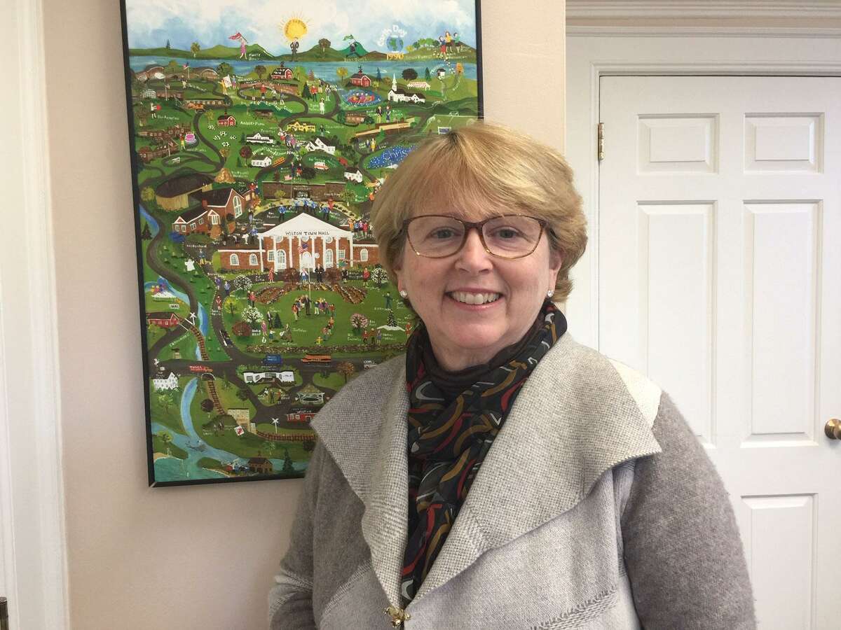 Wilton First Selectwoman Lynne Vanderslice presented the proposed 2022 fiscal year budget on March 1.