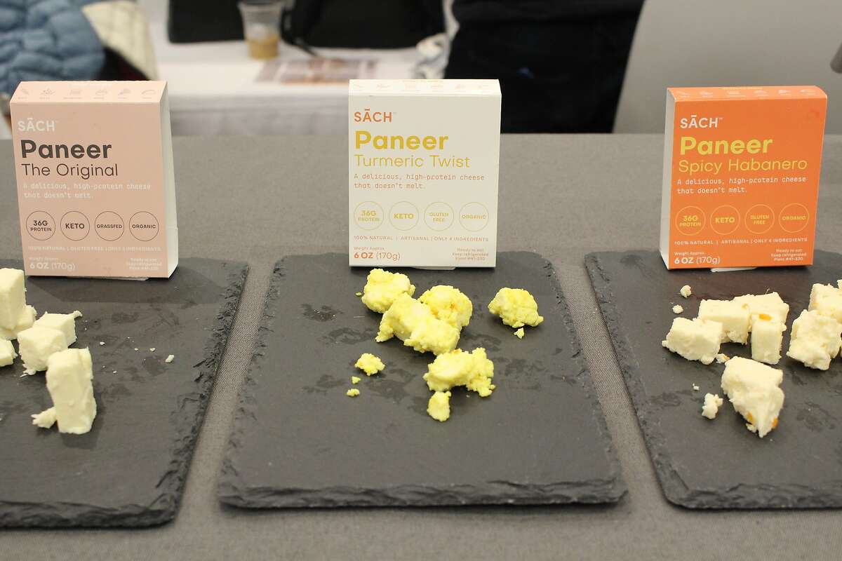San Francisco organic paneer company Sach Foods set out samples of three flavors of paneer at the Winter Fancy Food Show.