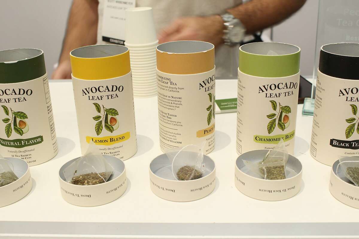 Avocado Tea Co. makes tea using avocado leaves, as shown at the Winter Fancy Food Show in San Francisco.