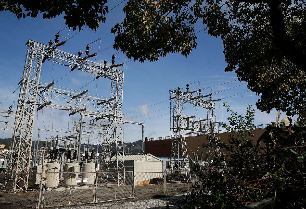 A PG&E power substation is seen on Second Street in downtown San Rafael, Calif. on Friday, Jan. 17, 2020.