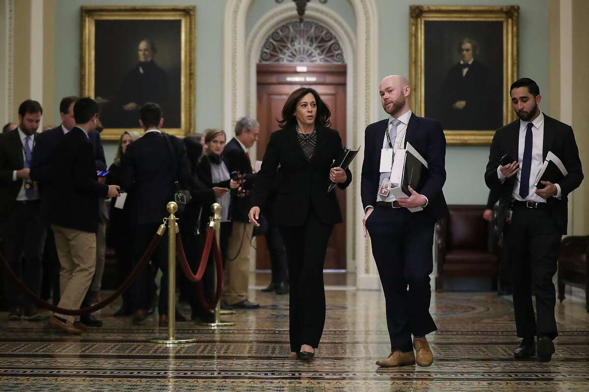 No coffee, no cell phones: Kamala Harris, Feinstein adjust to Trump’s trial