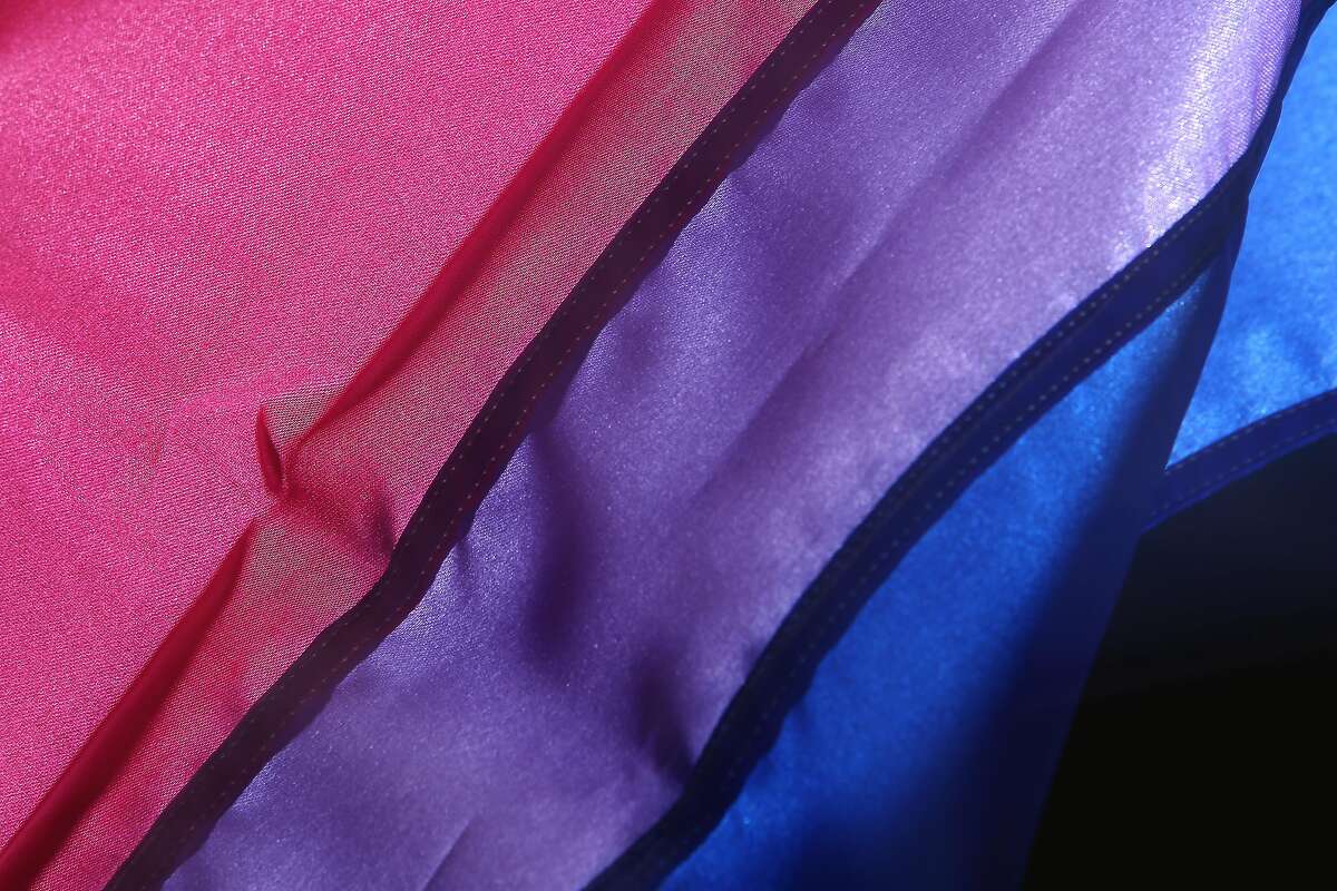 A detail of a bisexual pride flag is seen in the Chronicle photo studio on Wednesday, January 22, 2020 in San Francisco, Calif.
