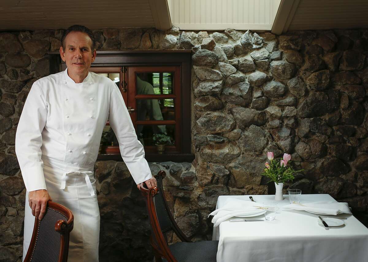 Thomas Keller stands in front of the original exterior wall of the French Laundry in Yountville. The chef has recently come under fire for praising a major Donald Trump donor.