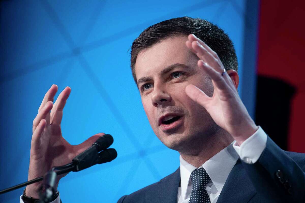 Democratic presidential candidate former South Bend, Ind., Mayor Pete Buttigieg, speaks at the ?U.S. Conference of Mayors' Winter Meeting, Thursday, Jan. 23, 2020, in Washington.